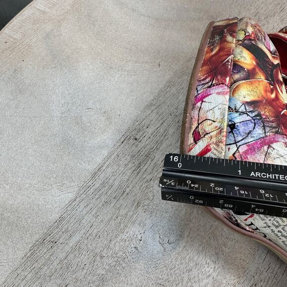 Newsprint Platform Peep Toe Womens Heels Red Retro Slingbacks Size 38 EU - Picture 13 of 15